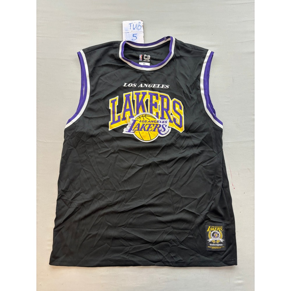 Ultra Game NBA Los Angeles Lakers Jersey Mens XL Black Sleeveless Mesh Tank Top